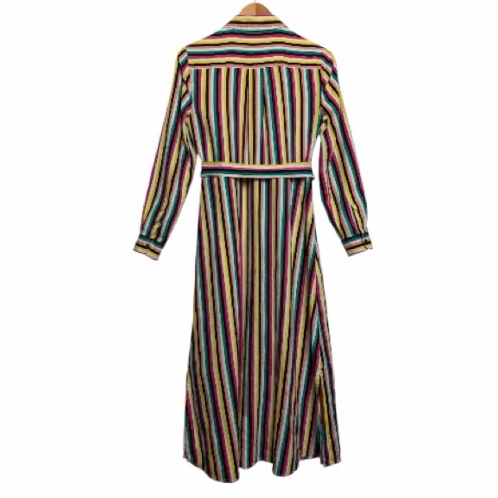 Pure Collection Multicolor Striped Long Sleeve Dress Size 10 - Picture 5 of 12